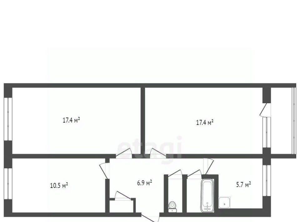 квартира г Мыски б-р Юбилейный 4 фото 2
