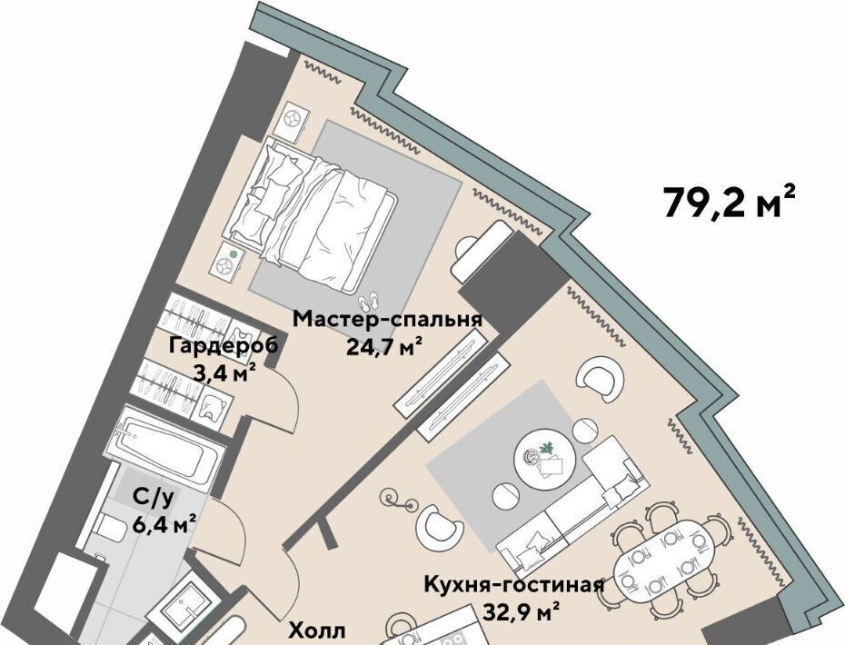 квартира г Екатеринбург р-н Верх-Исетский апарт-комплекс «Башня «Исеть»» Площадь 1905 года, ул. Бориса Ельцина фото 1