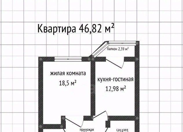 квартира г Майкоп ул Васильева К.А. 1к/5 ЖК «Яблоневый» фото 2