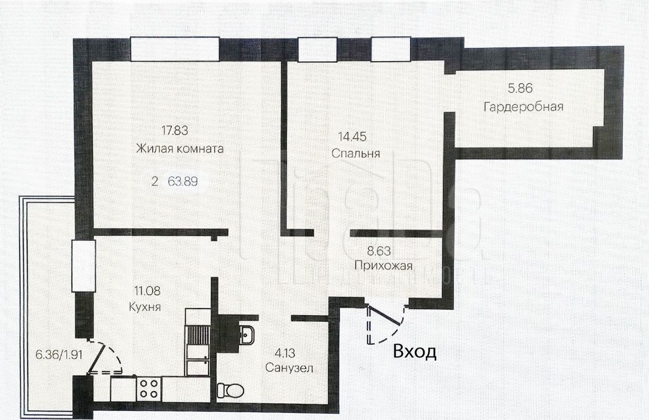 квартира г Красноярск р-н Советский ул Авиаторов 3 ЖК Нестеров фото 3
