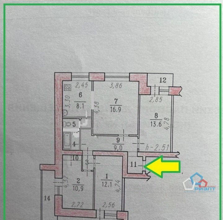 квартира г Омск р-н Центральный пр-кт Карла Маркса 36к/1 фото 28