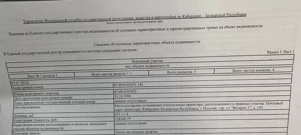 земля г Нальчик садовое товарищество Ветеран-1, 143 фото 1