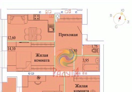 квартира г Иваново р-н Фрунзенский проезд Бакинский 63 фото 15