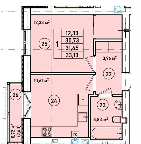 квартира р-н Гурьевский г Гурьевск б-р Краковский 1 фото 3