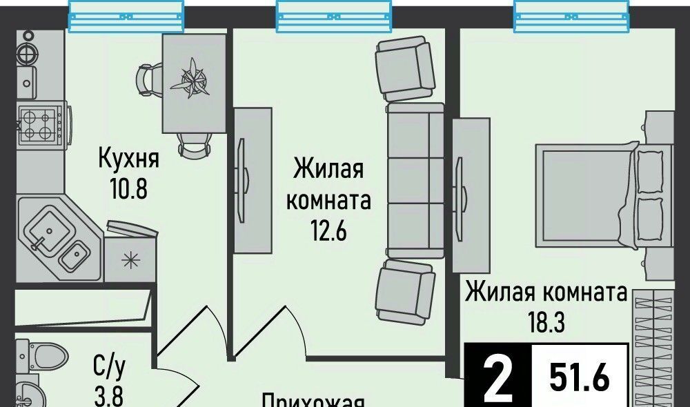 квартира г Железноводск п Иноземцево ул. Рядового Панченко, 18А фото 1