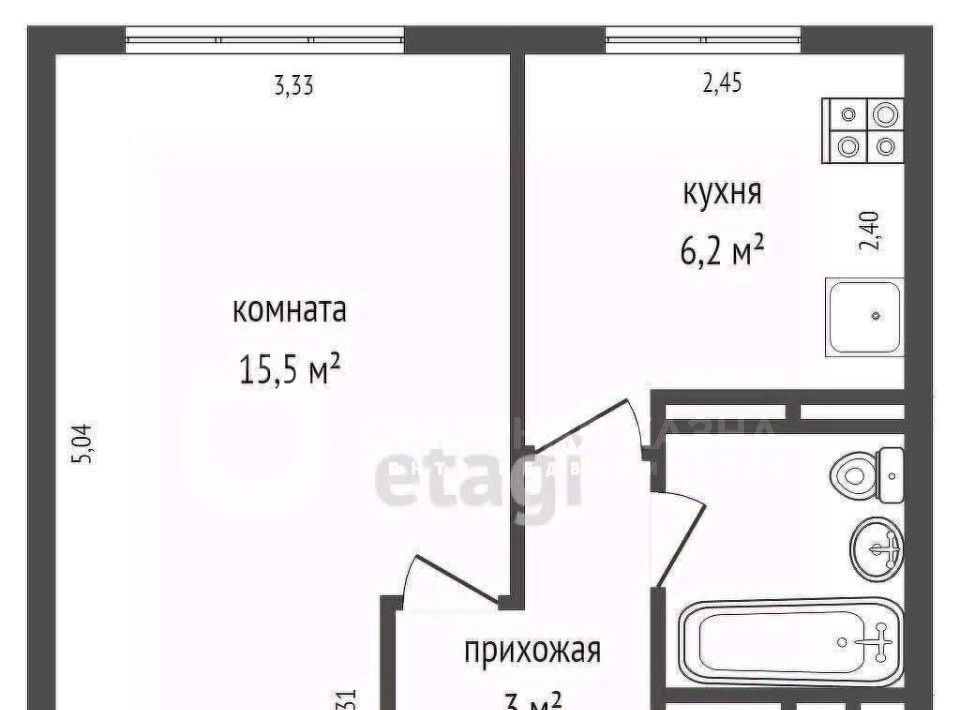 квартира г Екатеринбург Уралмаш ул. Бакинских Комиссаров, 38А фото 13