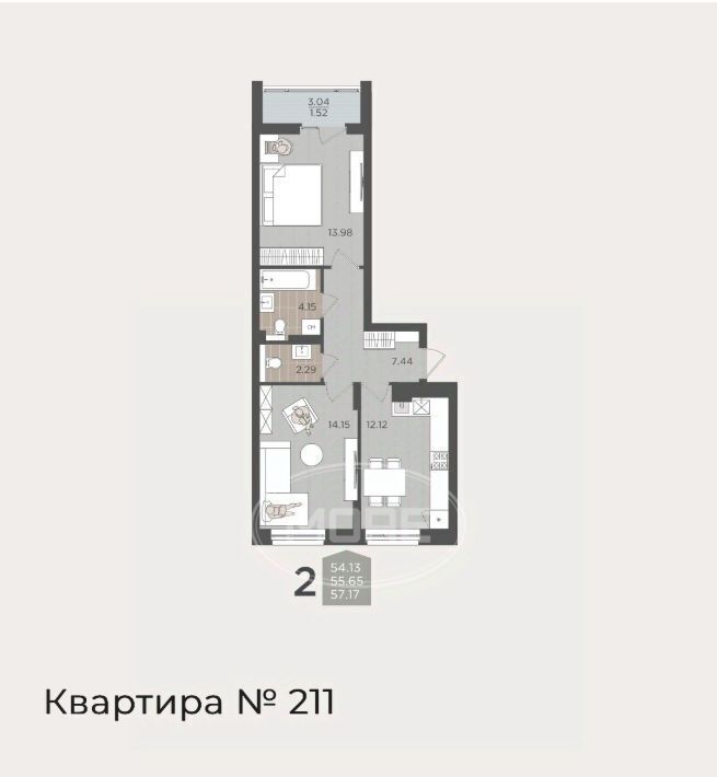 квартира г Калининград р-н Московский ул Батальная 65а фото 42