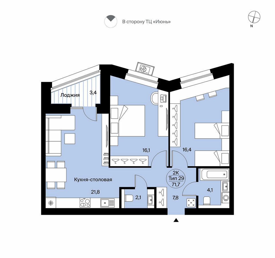 квартира г Сыктывкар пр-кт Октябрьский 6 блок-секция 5, д. 137 фото 1