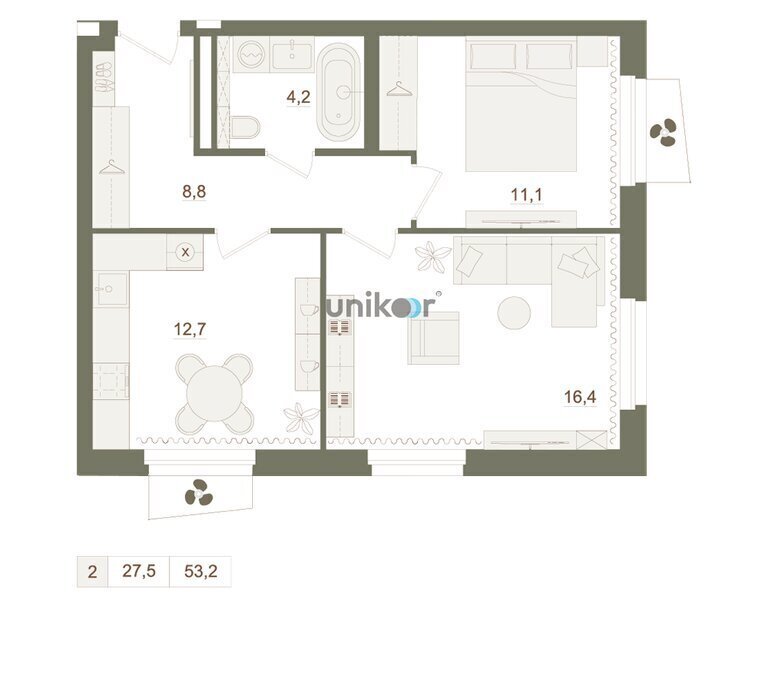 квартира г Уфа ул Воинов-Интернационалистов 5 фото 1