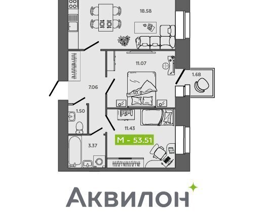 квартира г Северодвинск ЖК Квартал №100 фото 1