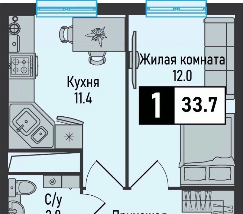 квартира г Железноводск п Иноземцево ул. Рядового Панченко, 18А фото 1