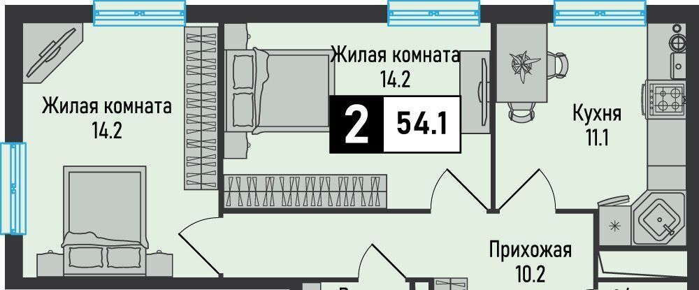 квартира г Железноводск п Иноземцево ул. Рядового Панченко, 18А фото 1