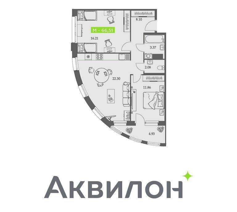 квартира г Архангельск р-н Октябрьский округ пр-кт Троицкий 110 фото 1