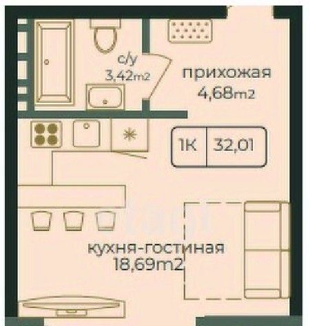 квартира г Каспийск пр-кт Акулиничева фото 1