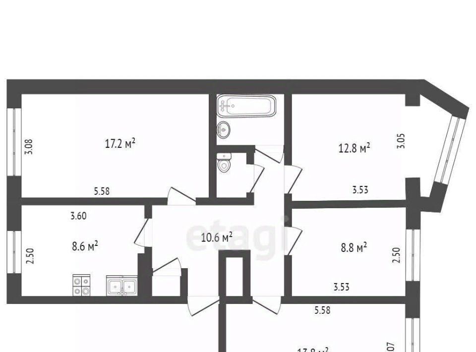 квартира г Петропавловск-Камчатский ул Карбышева 16 фото 2