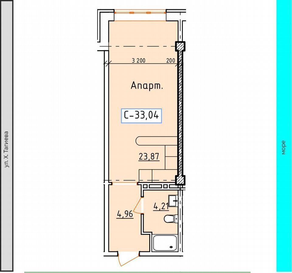 квартира г Дербент ЖК Апарт-отель Derbent Resort ул. Х. Тагиева, 24 фото 8