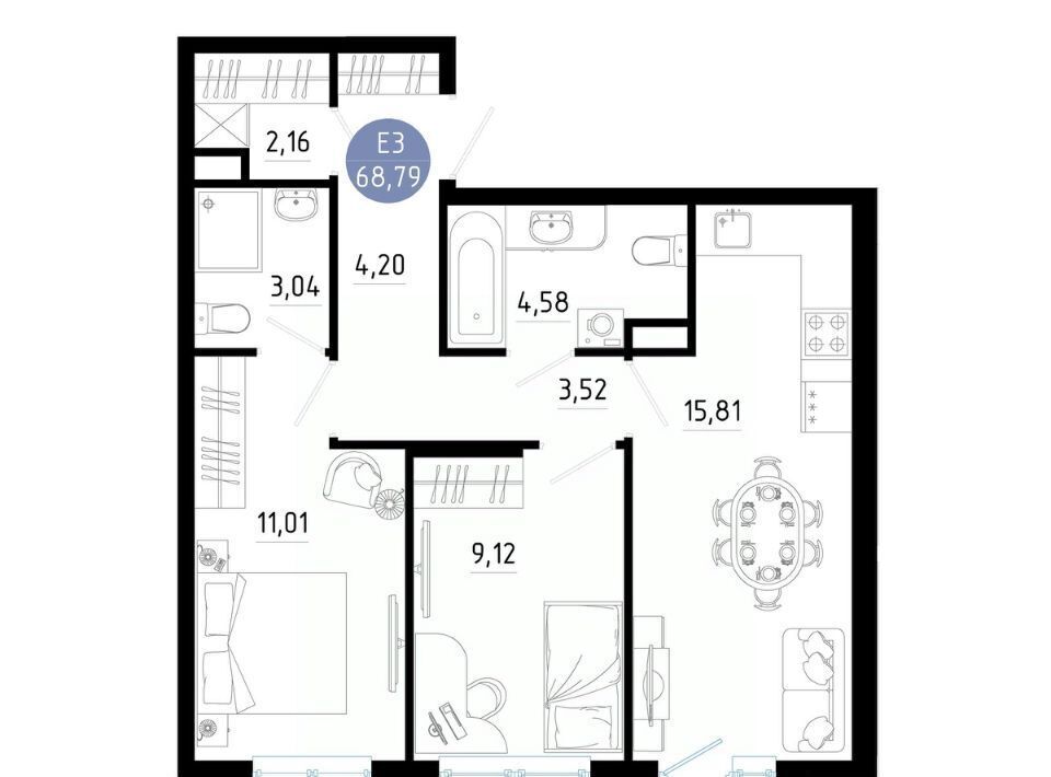 квартира г Рязань р-н Московский 9-10-й кв-л фото 1
