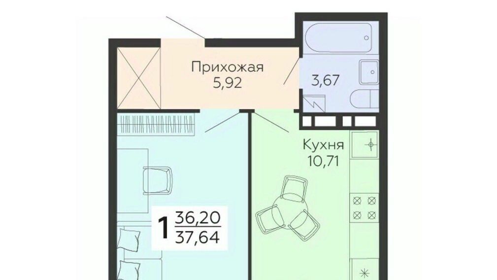 квартира г Воронеж р-н Коминтерновский ул 45 стрелковой дивизии 113 ЖК Квартал 45 фото 1