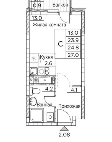 квартира ул Расула Гамзатова 7к/2 фото