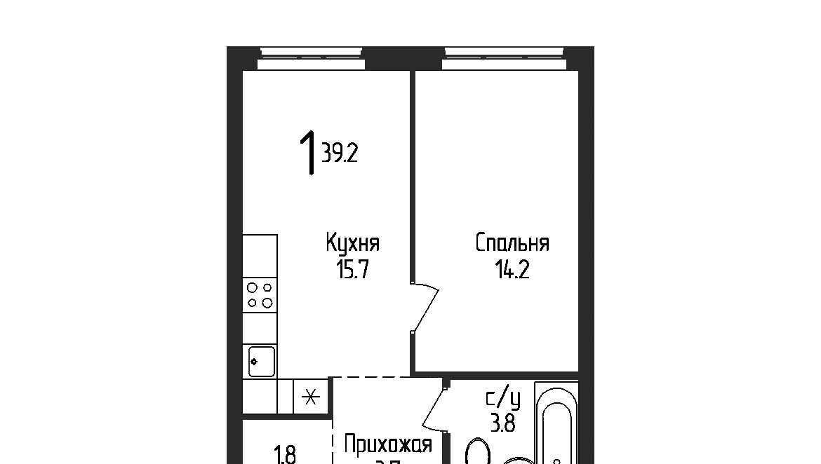 квартира г Уфа р-н Кировский Затон ул Бородинская 19/1 ЖК «Кузнецовский» м-н фото 1