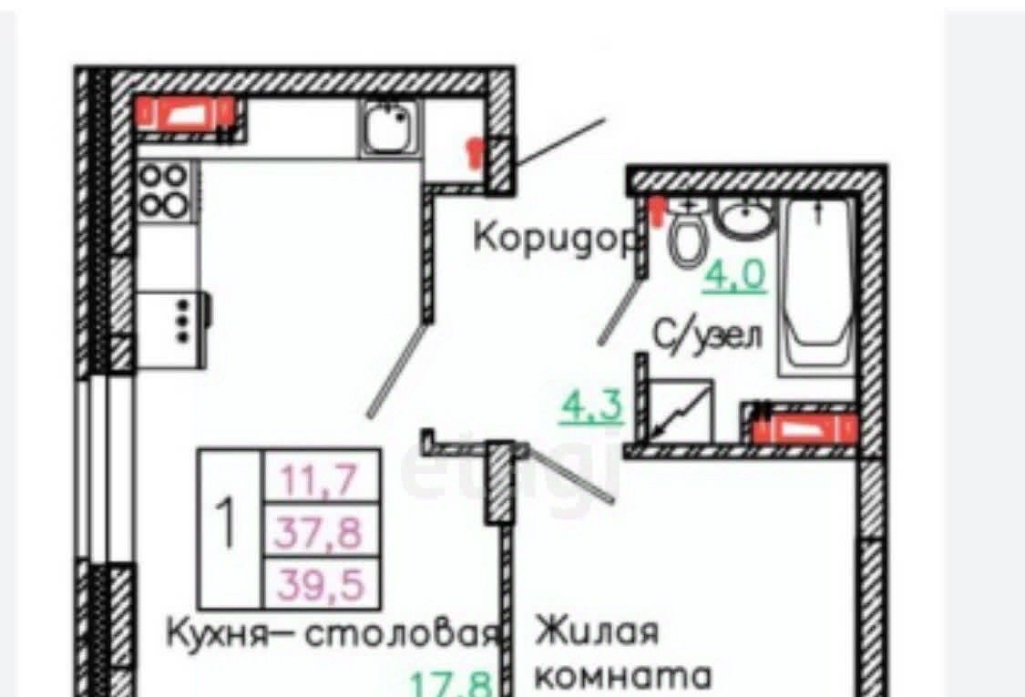 квартира г Старый Оскол микрорайон Макаренко 40 фото 2