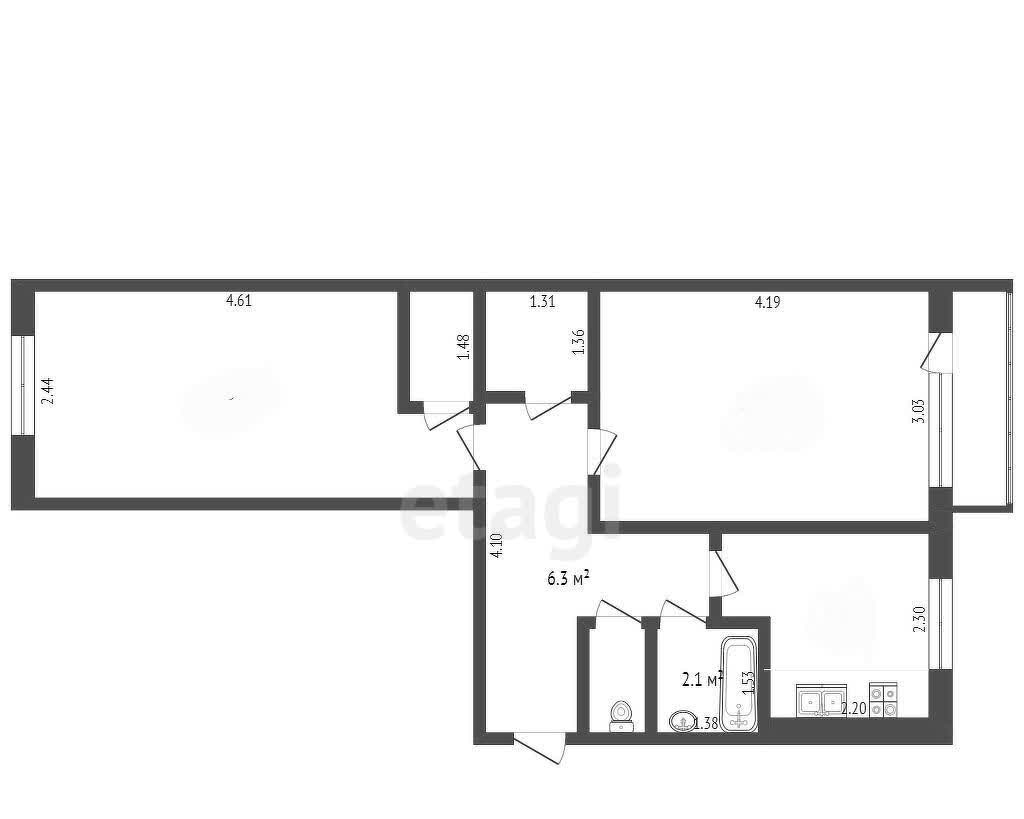квартира г Новодвинск ул Димитрова 3 фото 22