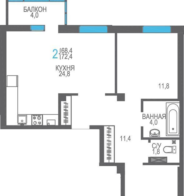 квартира г Феодосия ш Симферопольское 48к/1 фото 1