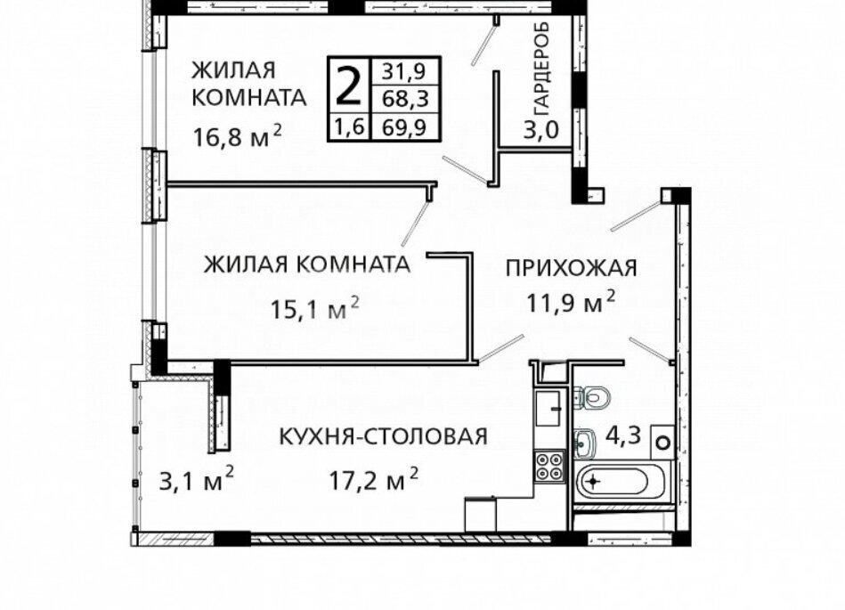квартира г Тамбов р-н Октябрьский ул Советская 192/1 фото 6