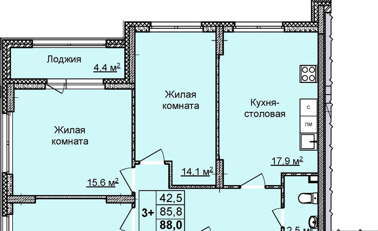 квартира г Нижний Новгород Горьковская ЖК «Цветы 2» 10 фото 1