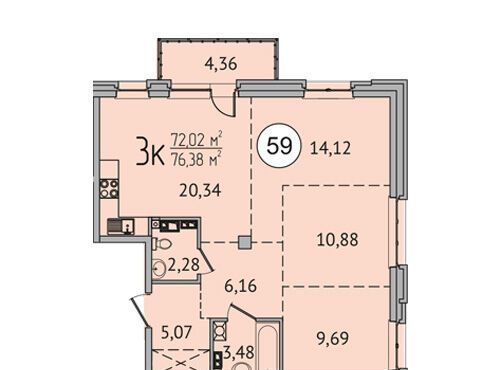 квартира г Иркутск р-н Октябрьский ул Байкальская 422 фото 2