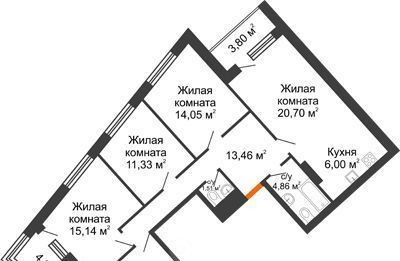 квартира г Нижний Новгород Горьковская ЖК «Дом на Набережной» фото 2