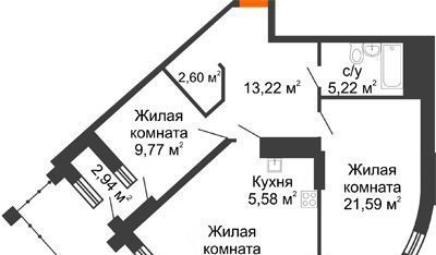 квартира г Нижний Новгород Горьковская ЖК «Дом на Набережной» фото 2