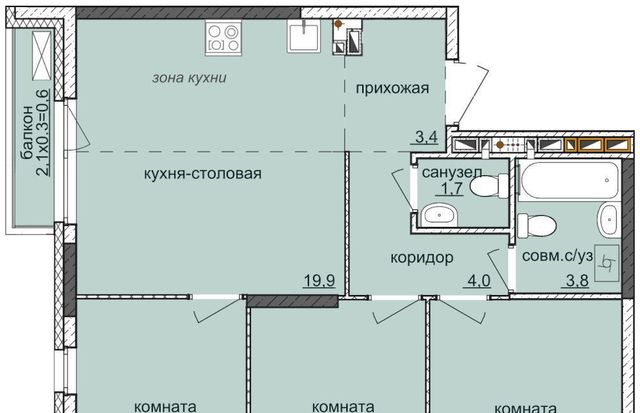 квартира г Ижевск р-н Индустриальный ЖК «Ежевика» 7 фото