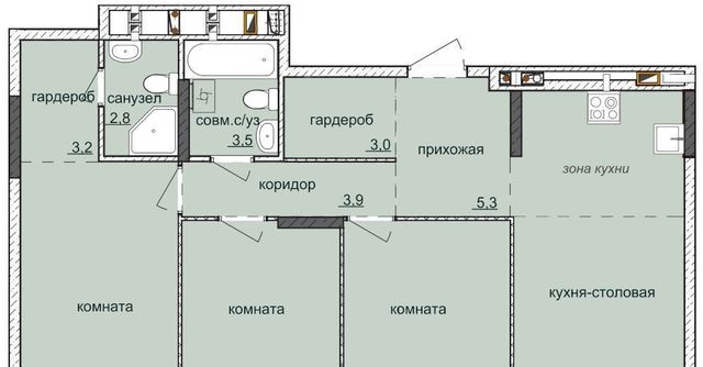 квартира г Ижевск р-н Индустриальный ЖК «Ежевика» 7 фото