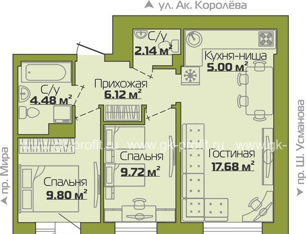 квартира г Набережные Челны р-н Центральный ул Шамиля Усманова 18в фото