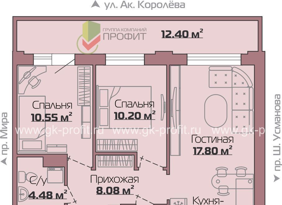 квартира г Набережные Челны р-н Центральный ул Шамиля Усманова 18в фото 1