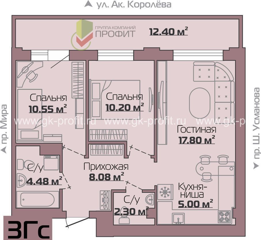 квартира г Набережные Челны р-н Центральный ул Шамиля Усманова 18в фото 1