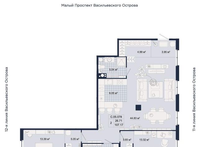 квартира г Санкт-Петербург метро Василеостровская ул 12-я линия 1ж 41к фото