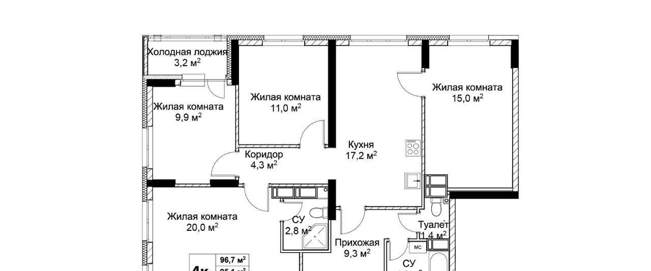 квартира г Нижний Новгород Горьковская ЖК «Новая Кузнечиха» 19/1 фото 1