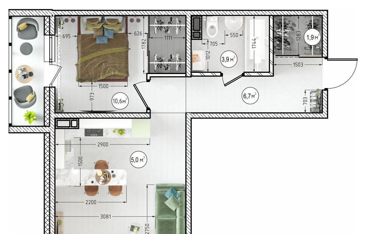 квартира г Кемерово р-н Ленинский б-р Строителей 60к/3 фото 2