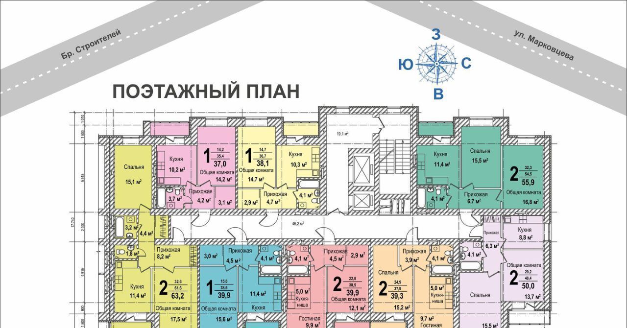 квартира г Кемерово р-н Ленинский б-р Строителей 60к/5 фото 3