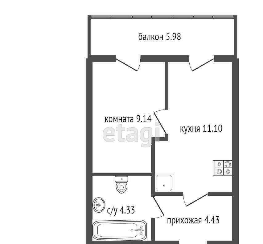 квартира г Санкт-Петербург п Шушары пр-кт Старорусский 11 метро Купчино р-н Пушкинский фото 7