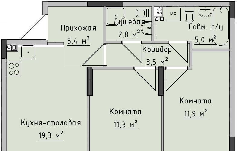 квартира г Ижевск р-н Октябрьский ул Холмогорова 89 фото 1