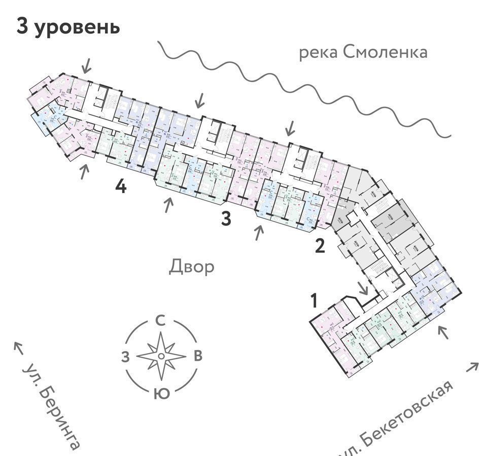 квартира г Санкт-Петербург метро Приморская ул Беринга 27 фото 3