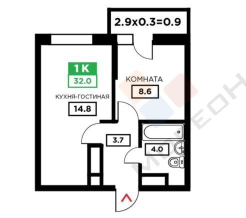 квартира г Краснодар ул Семигорская 5 ЖК «Свобода» фото 4