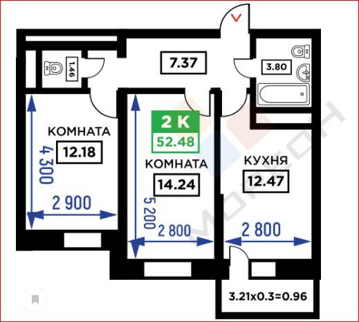 квартира г Краснодар ул им. Снесарева 17/1 фото 9