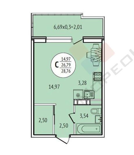 квартира г Краснодар р-н Центральный ул Колхозная 5/1 фото 11