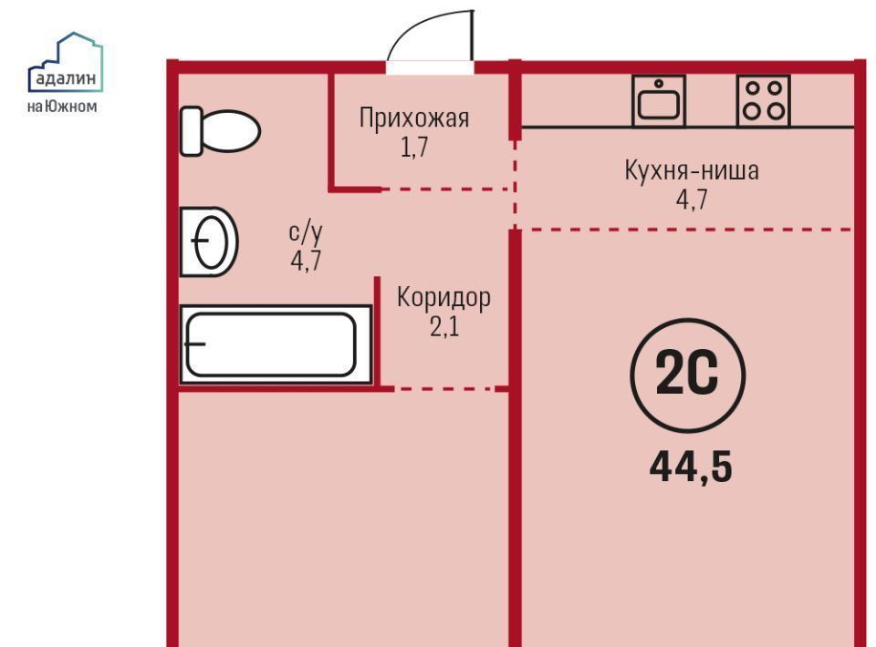 квартира г Барнаул рп Южный ул Герцена 3к/1 фото 1