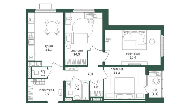 квартира г Москва метро Лесопарковая ш Варшавское 170е корп. 11 фото