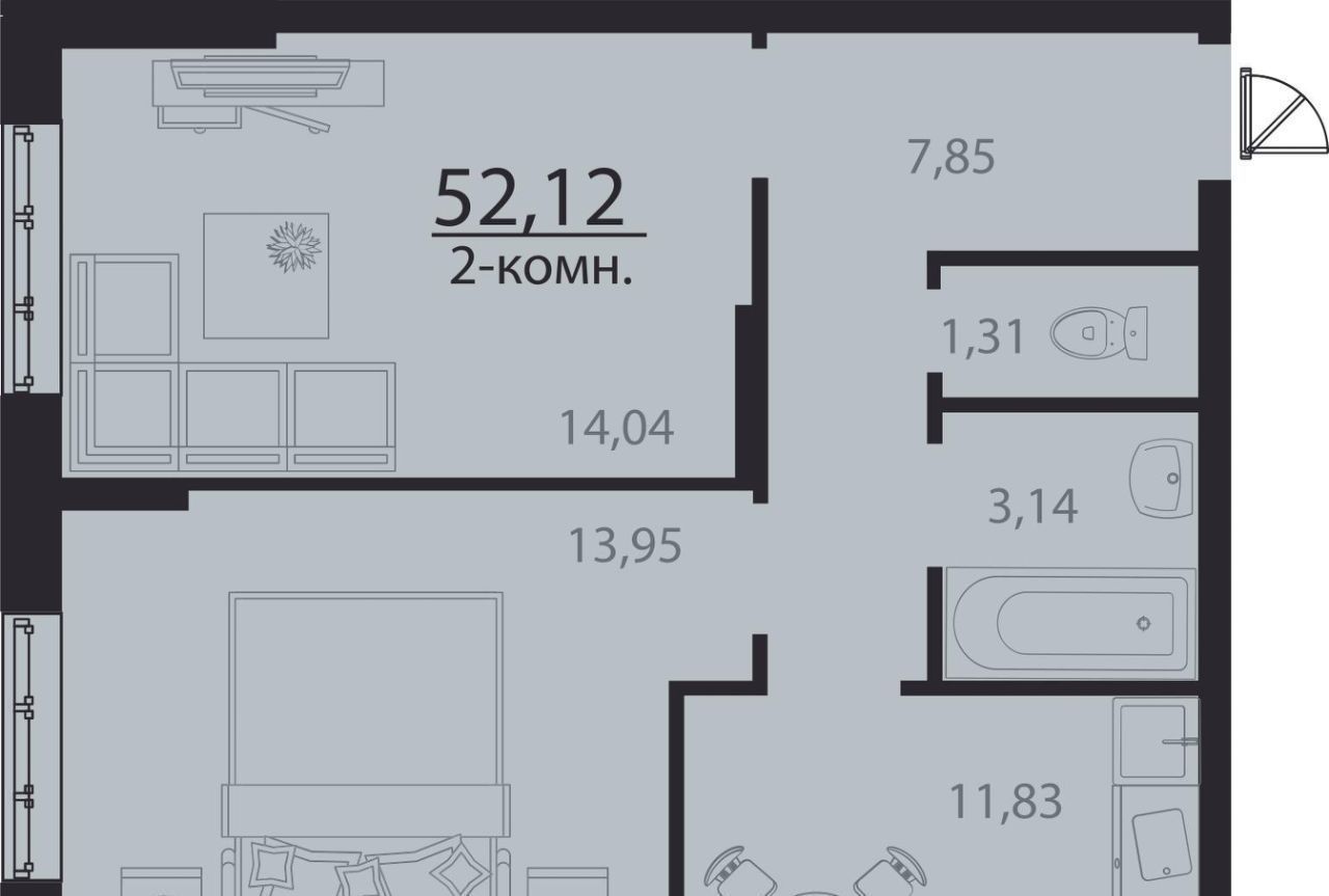 квартира г Ульяновск р-н Заволжский Новый Город ЖК Атмосфера 3 17-й кв-л фото 1